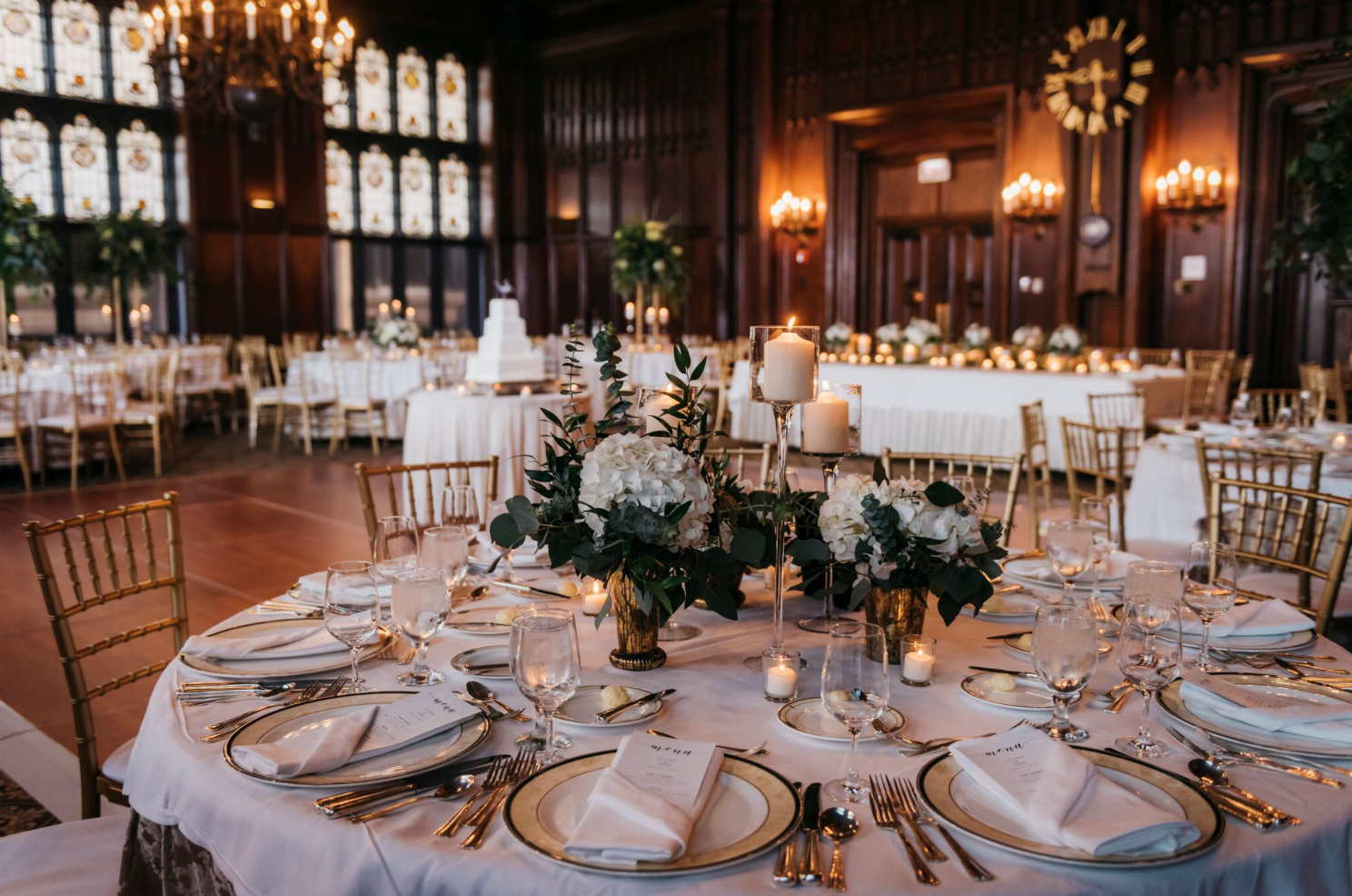 University Club of Chicago Wedding with custom built trees